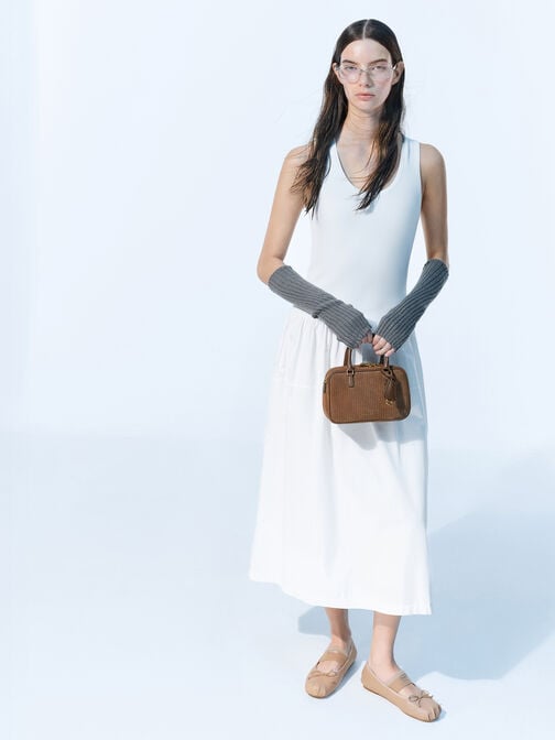 Mini Sianna Corduroy Bowling Bag, Mocha Brown, hi-res