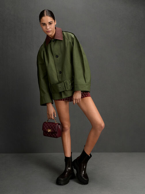 Cressida Quilted Top Handle Bag, Wineberry Red, hi-res