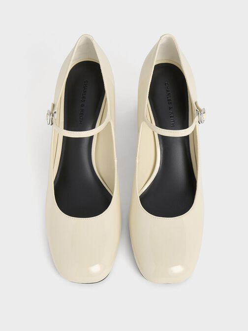 حذاء ماري جين من الجلد اللامع بكعب عالٍ عريض, أبيض طباشيري, hi-res