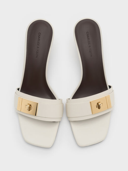 Aelin Kitten-Heel Mules, White, hi-res