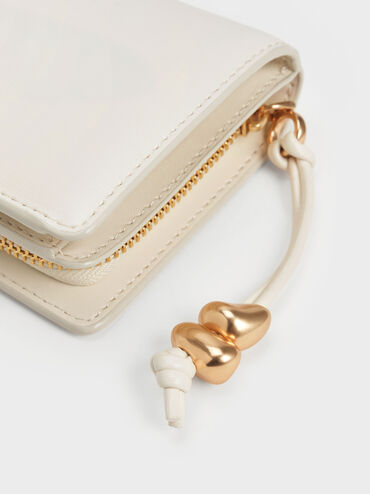 Augustine Sculptural-Detail Small Wallet, Cream, hi-res
