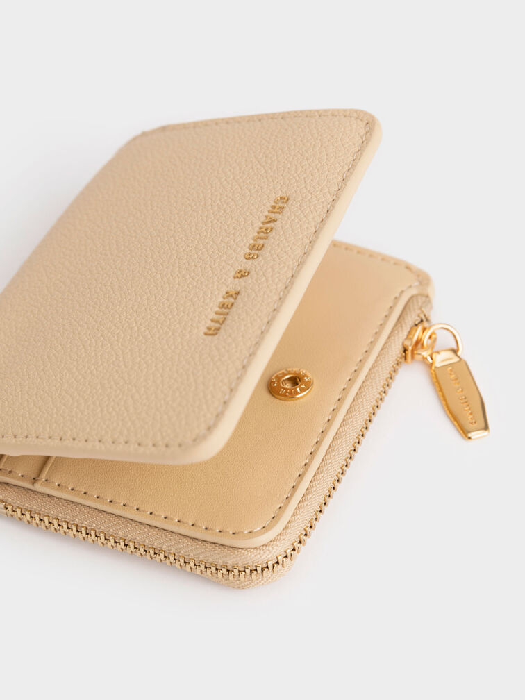 Zip Around Card Holder, Beige, hi-res