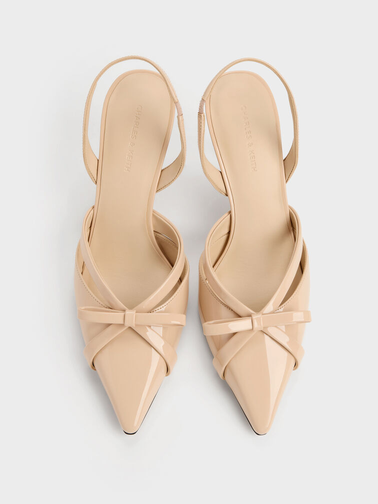 Kaleen Patent Slingback Stilettos, Nude, hi-res