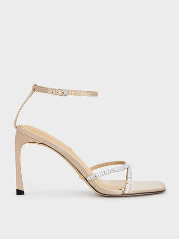 Jaylene Gem Stiletto Sandals, Champagne, hi-res