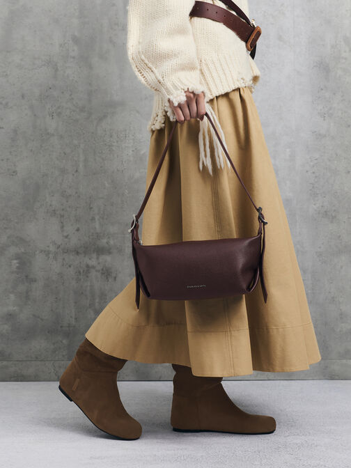 شنطة كتف لارسن بمشبك, برقوقي أنيق, hi-res