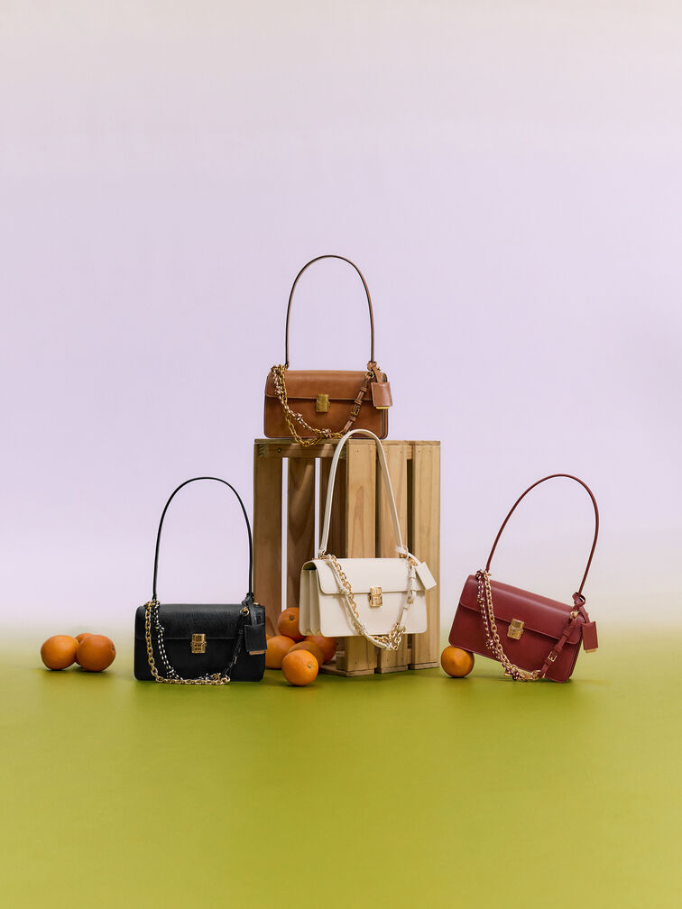 حقيبة كتف من سلسلة حبل أسيلين, أسود, hi-res