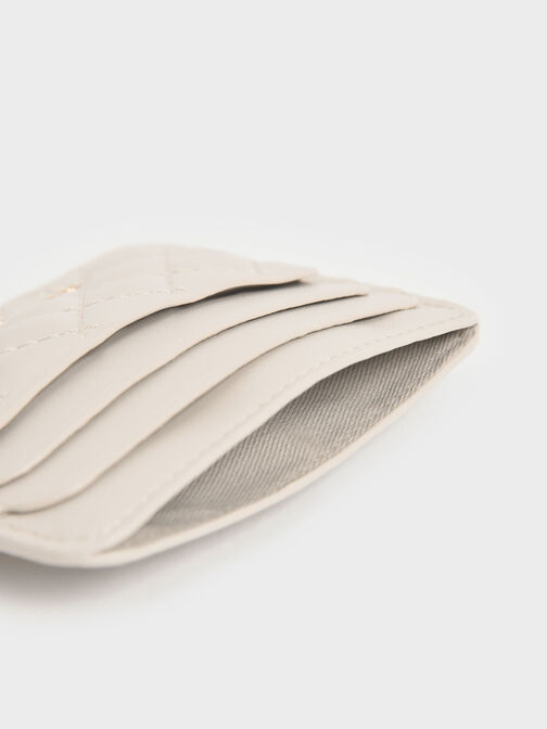 حاملة بطاقات كليو بتصميم مبطّن أنيق, عاجي, hi-res