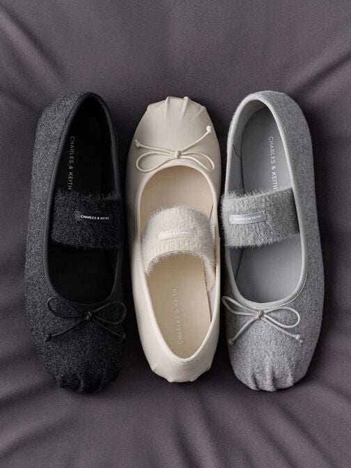 Winona Felt Mary Jane Flats, Light Grey, hi-res