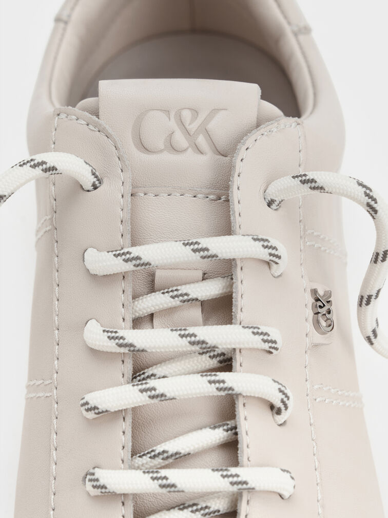 Jace Leather Sneakers, Chalk, hi-res