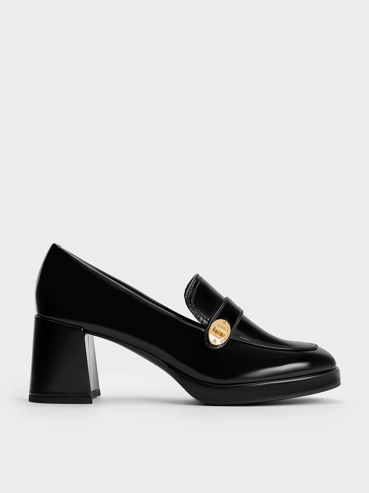 Hettie Metallic Accent Loafer Pumps, Black Boxed, hi-res