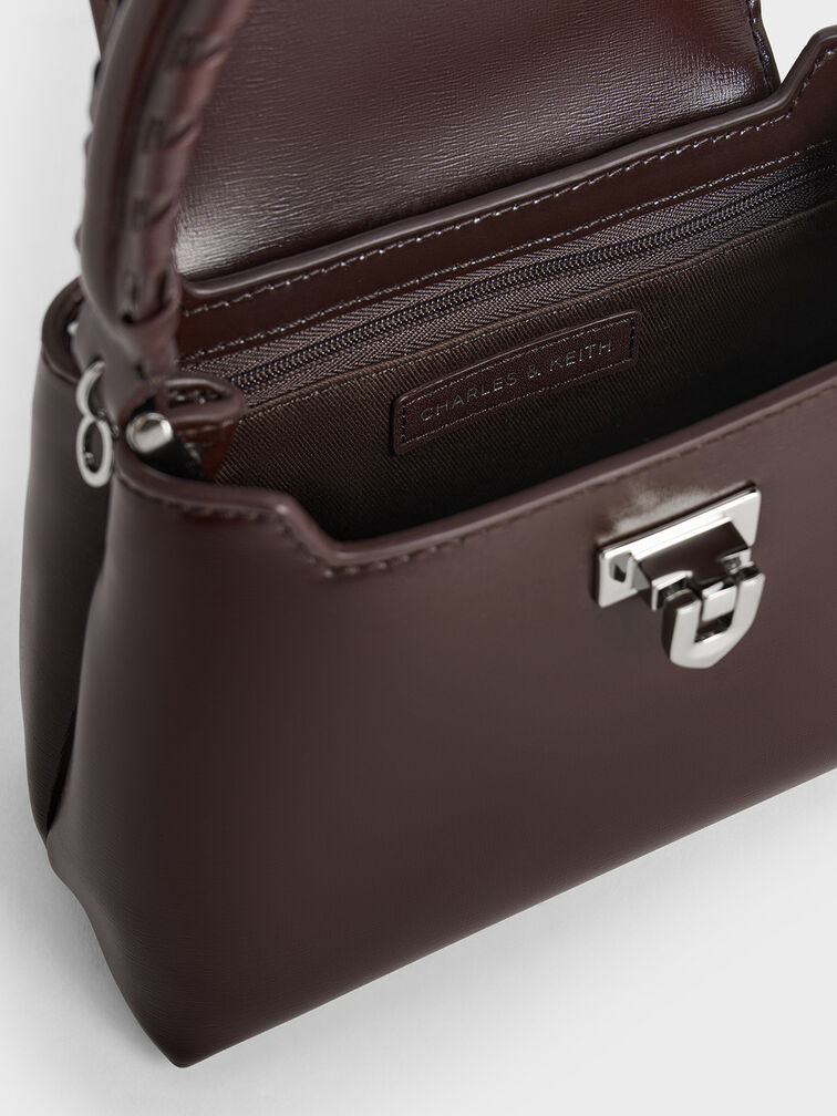 حقيبة أروين بحزام مضفر ومقبض علوي, برقوقي أنيق, hi-res