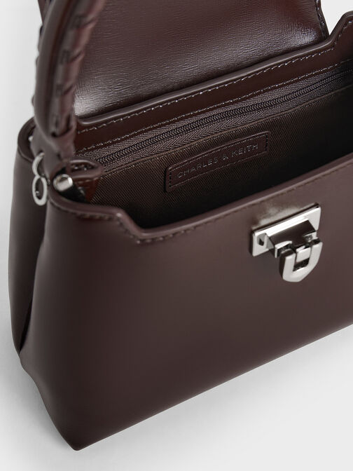 Arwen Braided-Strap Top Handle Bag, Plum, hi-res