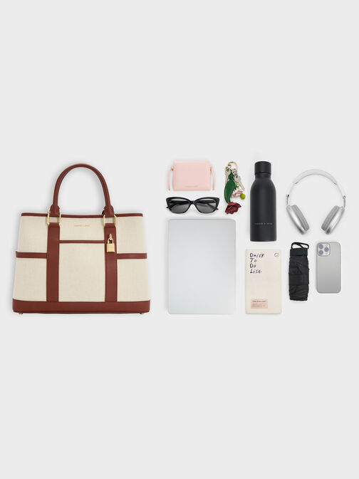 Scottie Canvas Tote Bag, Brick, hi-res