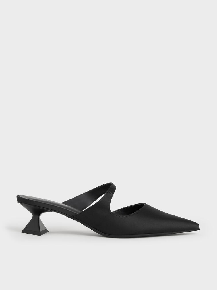 Vada Asymmetric Sculptural Heel Pumps, Black, hi-res