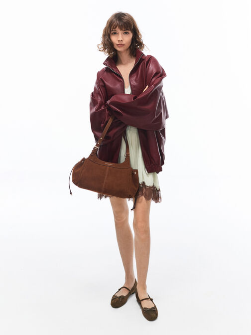 Lillith Drawstring Tote Bag, Pecan Brown, hi-res