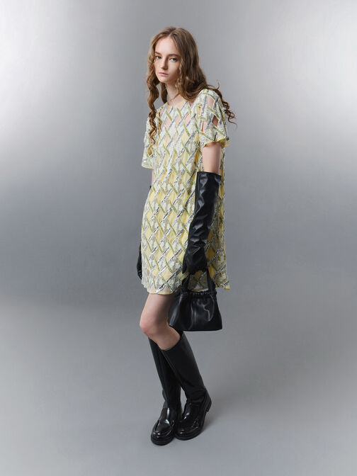 شنطة بمقبض سلسلة, أسود, hi-res