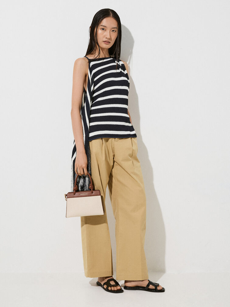 Sabine Canvas Knotted-Handle Tote Bag, Chocolate, hi-res