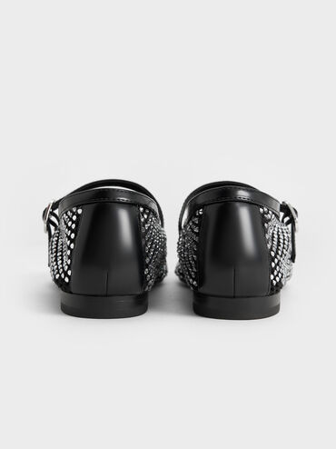 Maggie Mesh Crystal-Embellished Mary Janes, Black, hi-res