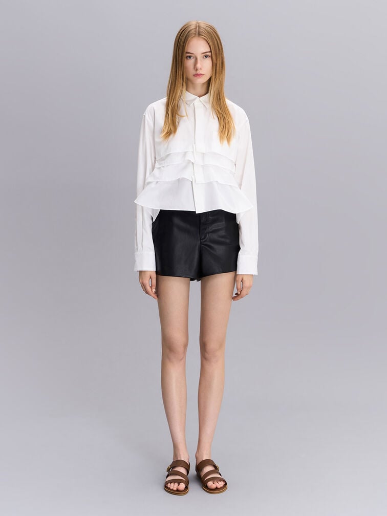 صندل يارا بأحزمة عريضة أنيقة مع قفل دوّار, بني داكن, hi-res