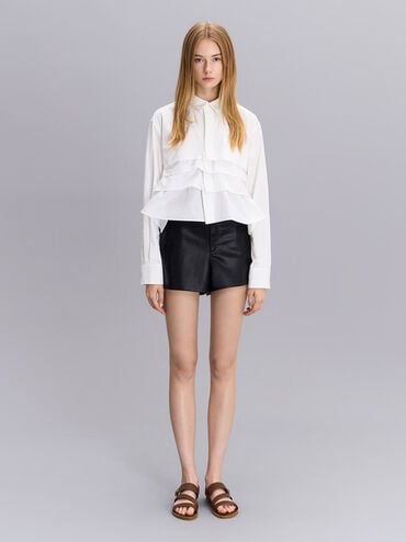 صندل يارا بأحزمة عريضة أنيقة مع قفل دوّار, بني داكن, hi-res