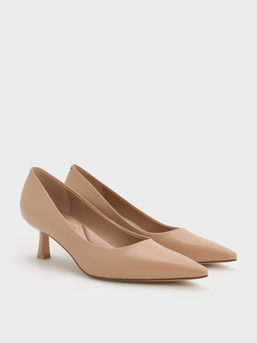 Emmy Pointed Kitten Heel Pumps, Nude, hi-res