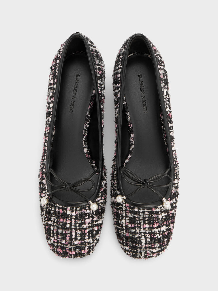 حذاء باليرينا باربرا تويد بفيونكة ولؤلؤ, متعدد الألوان, hi-res