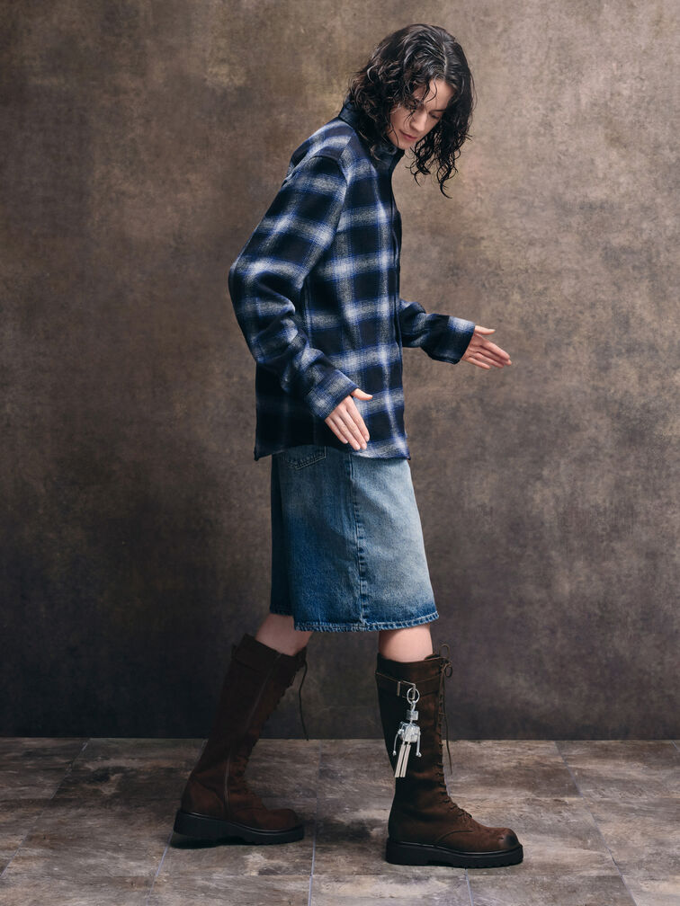 Ivette Woven Robot Bag Charm, Silver, hi-res