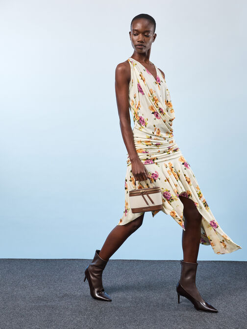 Enola Canvas Top Handle Vanity Bag, Chocolate, hi-res