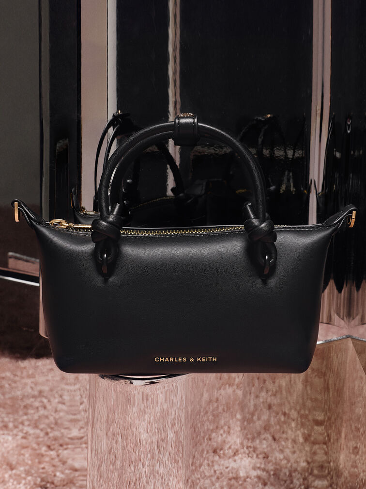 Sammie Knotted-Handle Tote Bag, Black, hi-res