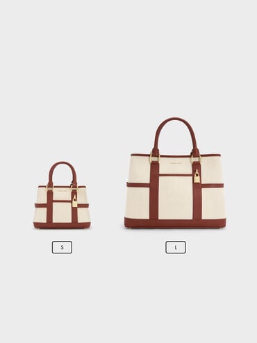 Scottie Canvas Tote Bag, Brick, hi-res