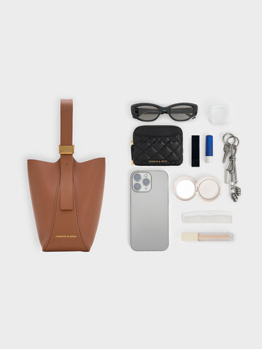 Edna Bucket Bag, Chocolate, hi-res