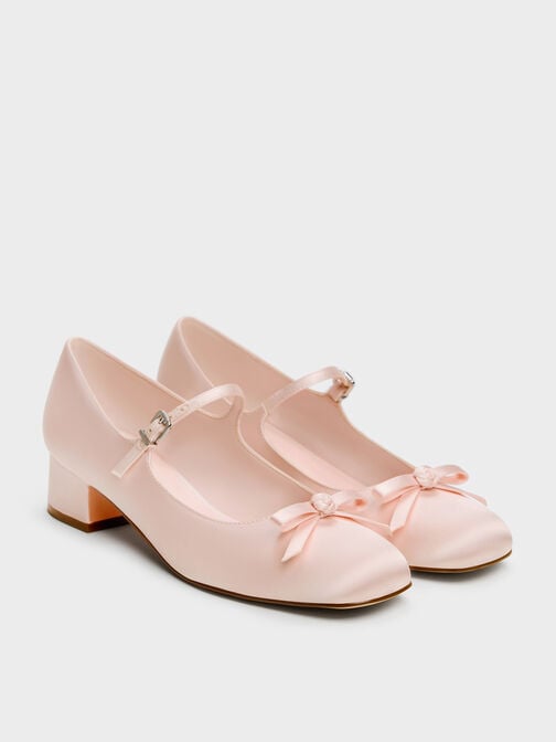 Kelis Rose-Bow Mary Jane Pumps, Light Pink, hi-res