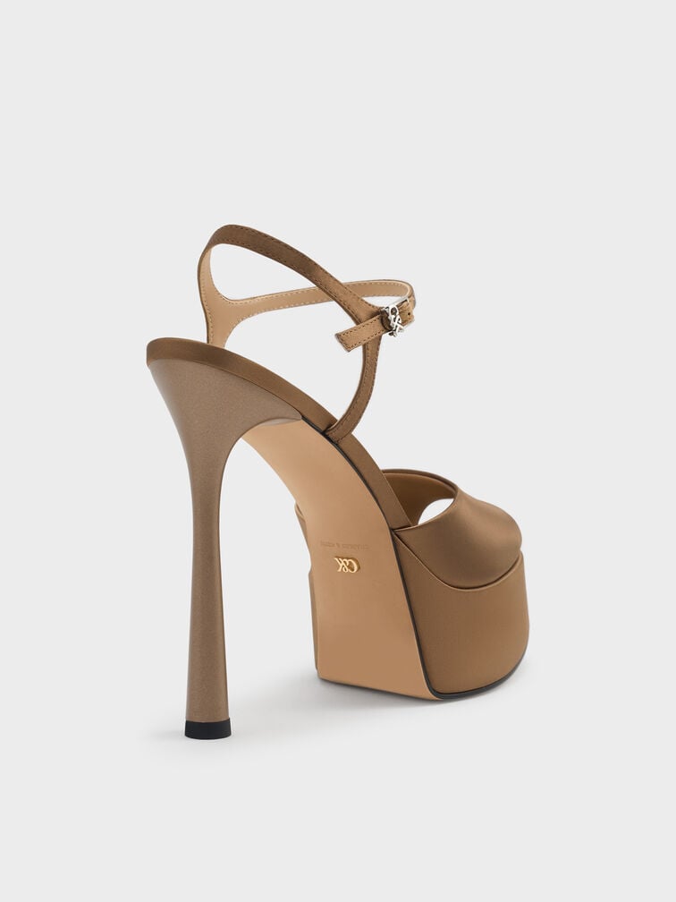 حذاء فرانشيسكا ذو الكعب العالي المفتوح من الأمام, بنى, hi-res