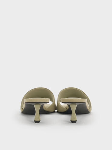 Ruthie Faux Suede Heeled Mules, Olive, hi-res