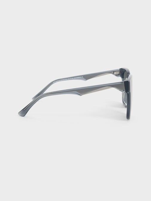 Freya Recycled Acetate Square Sunglasses, Navy, hi-res