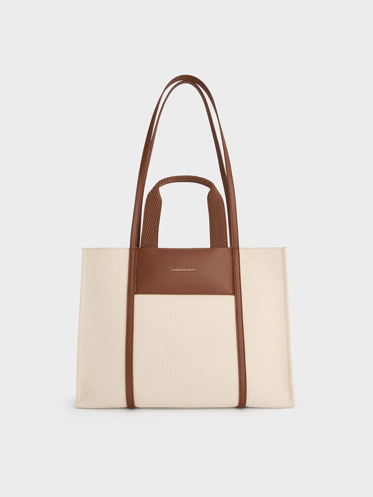 Shalia Canvas Tote Bag, Beige Canvas, hi-res