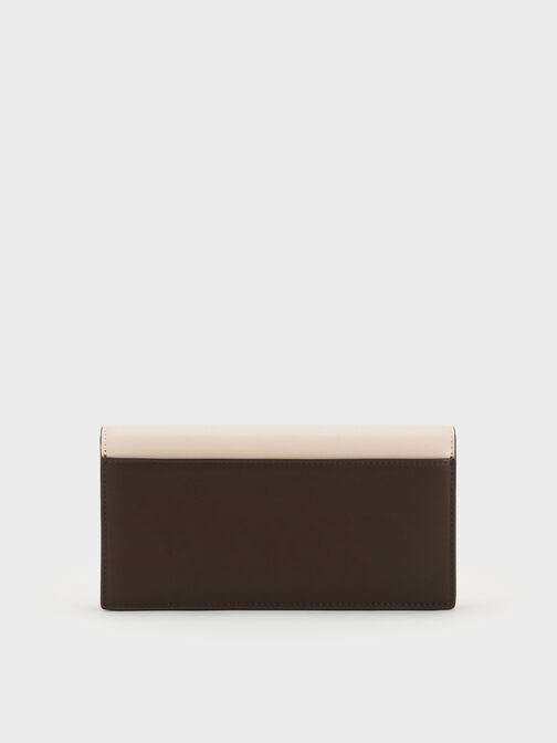 Nasrin Colourblock Geometric Long Wallet, Multi Brown, hi-res