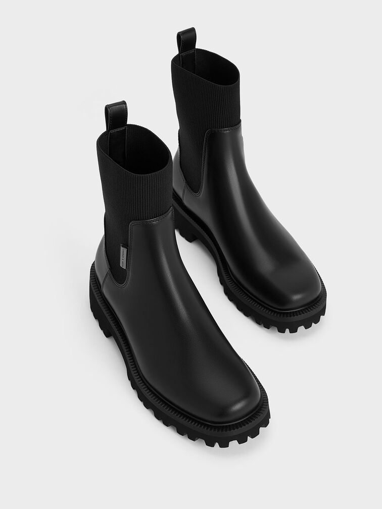 Remy Ridged-Sole Chelsea Boots, Black, hi-res