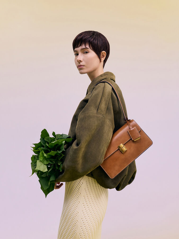 حقيبة كتف من سلسلة حبل أسيلين, Distressed Tan, hi-res