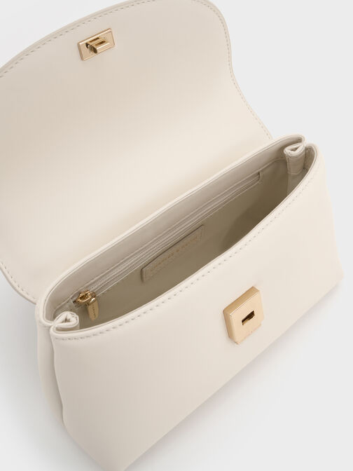 حقيبة ظهر بحمالة يد مزينة بعقدة, كريم, hi-res