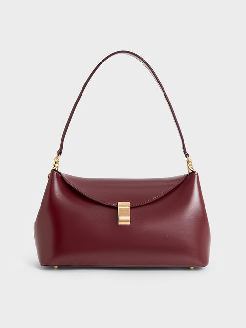 Wisteria Metallic-Accent Shoulder Bag, Burgundy, hi-res
