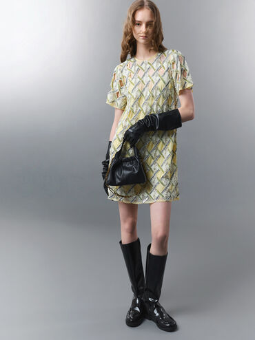 شنطة بمقبض سلسلة, أسود, hi-res