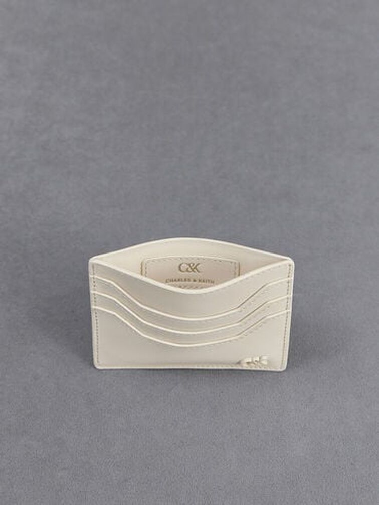 Carli Leather Multi-Slot Card Holder, White, hi-res