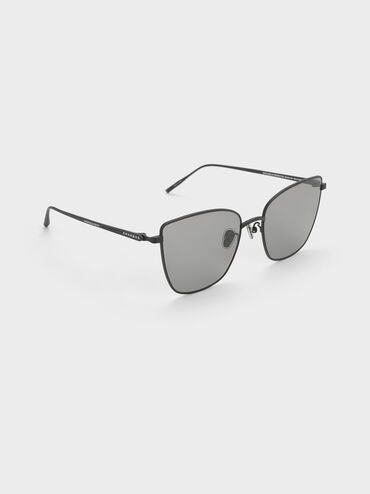 Livonia Crystal Square Sunglasses, Jet Black, hi-res