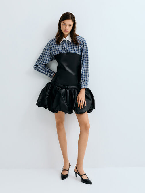 حذاء ماري جين بمقدمة مدببة وسير خلفي, أسود, hi-res