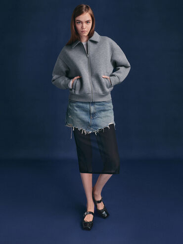 Myler Bow Square-Toe Buckled Mary Janes, Black, hi-res