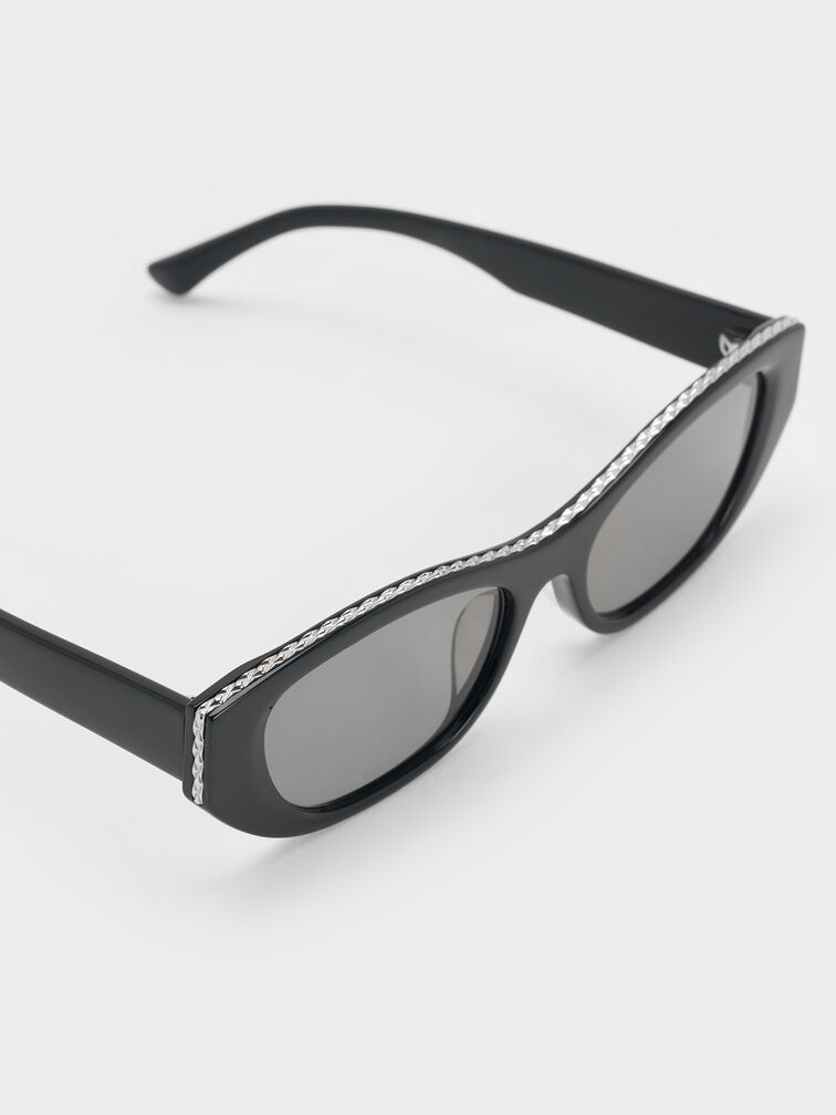 نظارات دينيرس إطار بتصميم عين القطة, أسود كلاسيكي, hi-res