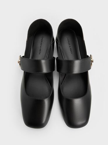 Yara Mary Jane Flats, Black, hi-res