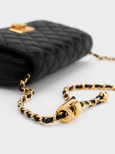 كلاتش كريسيدا مبطّن بقفل كبس, أسود, hi-res