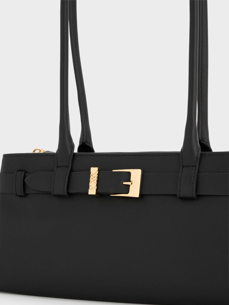 شنطة كتف جودي جلد طبيعي, أسود, hi-res